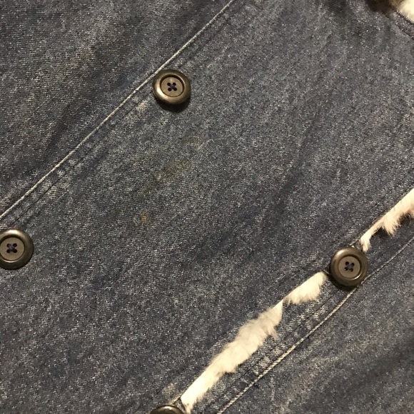 Vintage Denim and Fur Bomber Jacket - Picture 5 of 6